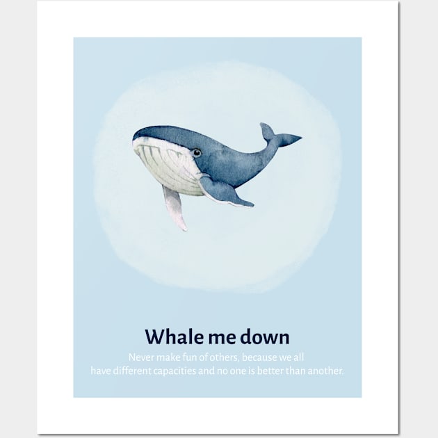 Watercolor Whale - Whale me down Wall Art by WizardingWorld